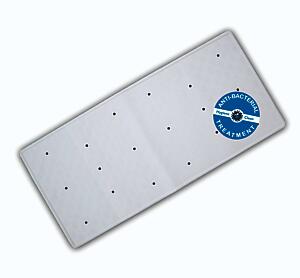 White Anti-Bacterial Rubber Shower Mat With Suction Cup Grips (54 X 54Cm)