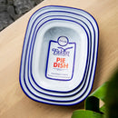 Falcon White Enamel Pie & Pudding Dish Baking Oblong Bake Oven Tin {All Sizes}