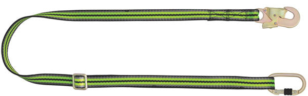 Kratos 2Mtr Adjustable Webbing Lanyard Black/Green 2M