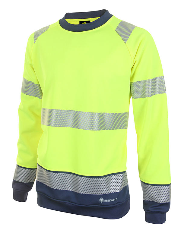 Beeswift Deltic Hi-Vis Two-Tone Sweatshirt - {ALL COLOURS / SIZES}