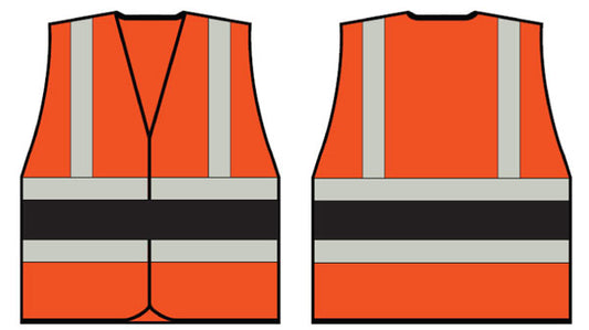 Orange Wceng Vest With Black Band XL