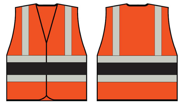 Orange Wceng Vest With Black Band Lge