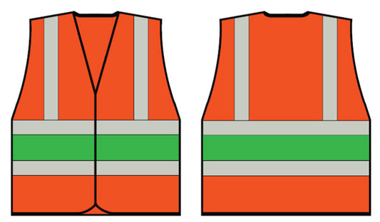 Orange Wceng Vest With Green Band Sml