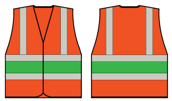 Orange Wceng Vest With Green Band Sml