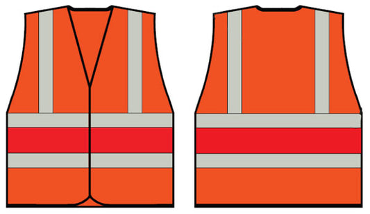 Orange Wceng Vest With Red Band Lge