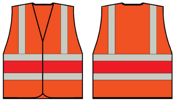 Orange Wceng Vest With Red Band XL