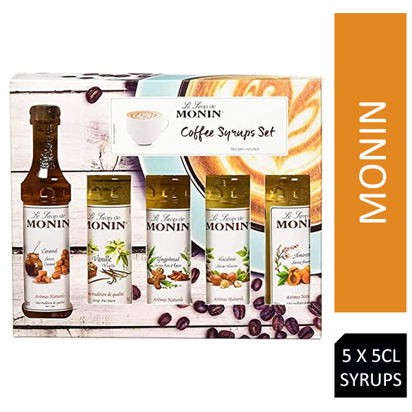 Monin Syrup Coffee Gift Set, 5 Bottles x 5cl.