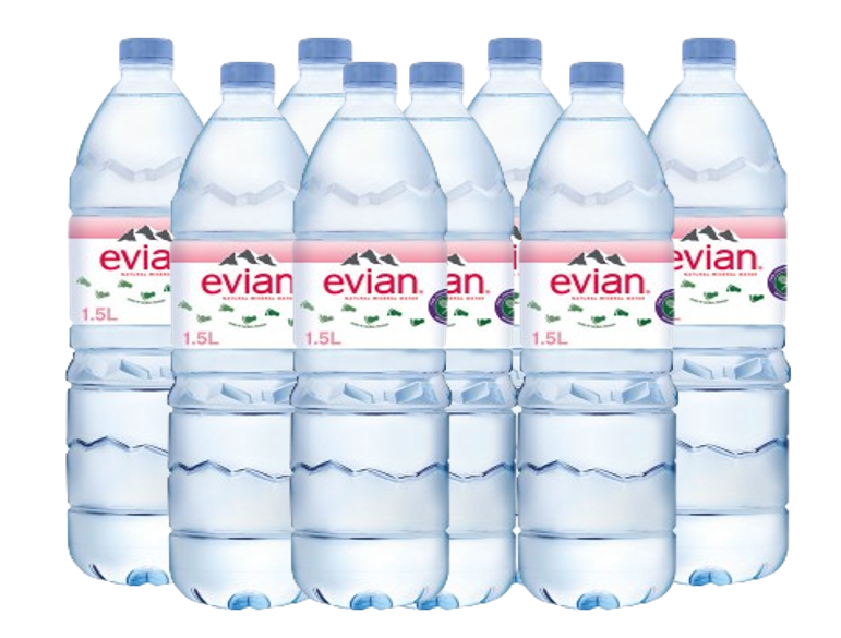 Evian Natural Spring Water 1.5 Litre (Pack of 8) 143136