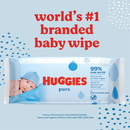 Huggies Pure Baby Wipes 56's - Natural Wet Wipes 99% Pure Water