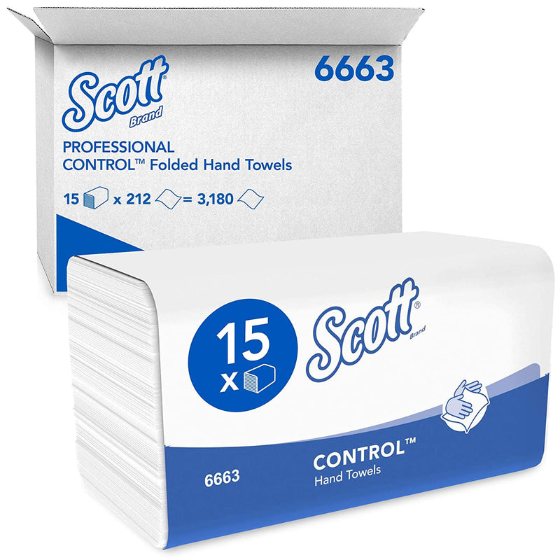 Scott Control Interfold Hand Towels 15 Packs x 212's {6663}