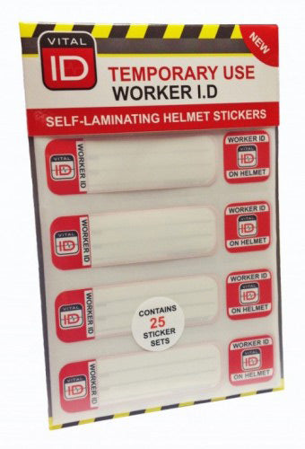 Vital Id Temporary Use Worker Id Stickers White