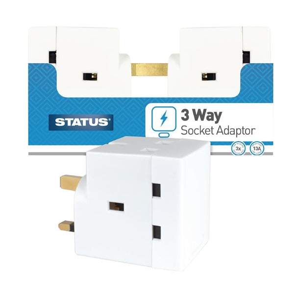 Fixtures 3 Way Double Plug Adaptor / Multi-Plug