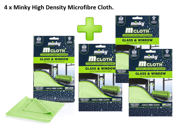 Minky High Density Microfibre M Cloth Glass and Window {4 pack}