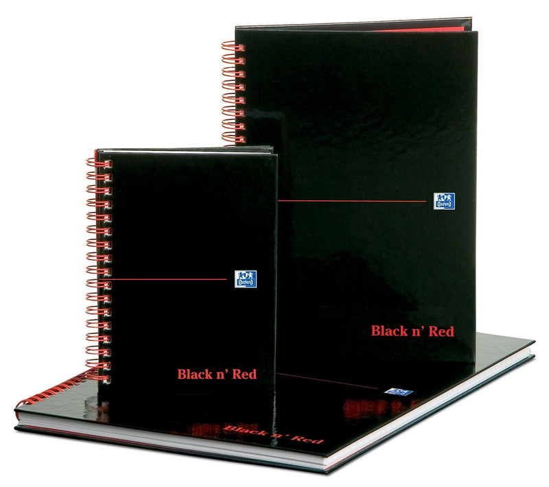 Black n Red Notebook Wirebound A4 Hardback A-Z Ruled 140 Pages 100080232 - ONE CLICK SUPPLIES