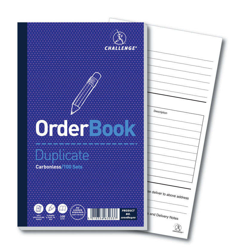 Challenge Duplicate Order Book 210x130mm Card Cover 100 Sets (Pack 5) 100080400 - ONE CLICK SUPPLIES