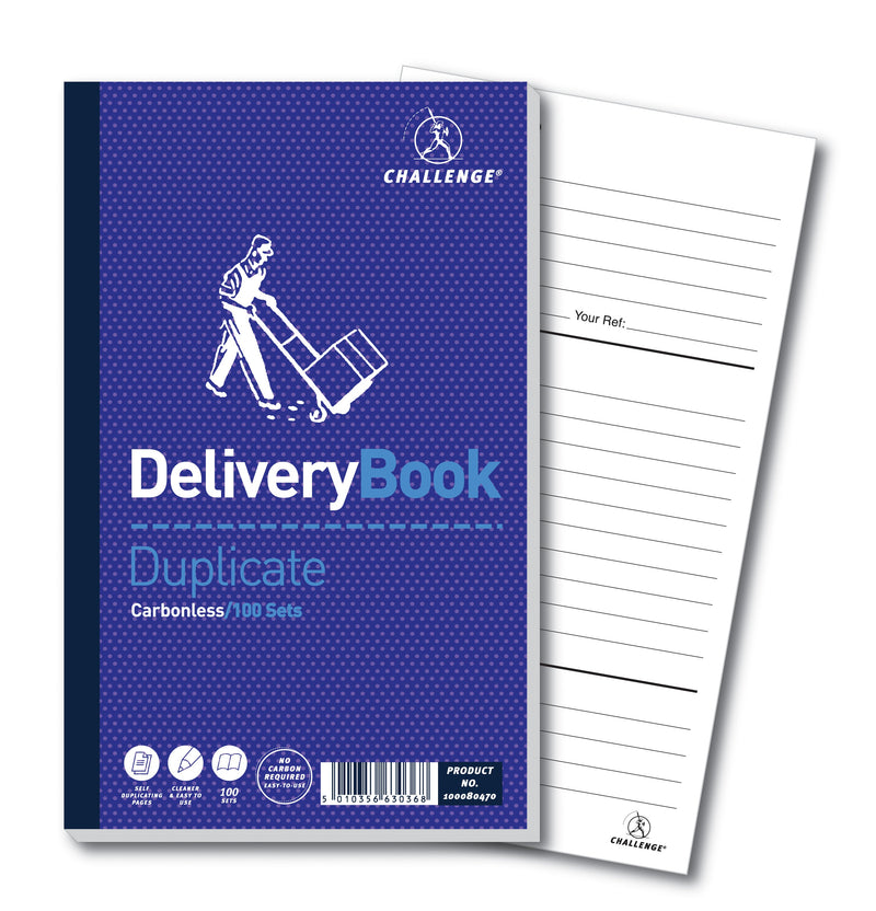 Challenge Duplicate Book Carbonless Delivery Note 210x130mm (Pack 5) 100080470 - ONE CLICK SUPPLIES