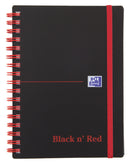 Oxford Black n Red Notebook A6 Poly Cover Wirebound Ruled 140 Pages (Pack 5) 100080476 - ONE CLICK SUPPLIES