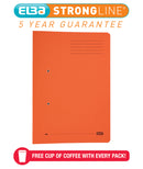 Elba Stratford Spring Pocket Transfer File Manilla Foolscap 320gsm Orange (Pack 25) - 100090148 - ONE CLICK SUPPLIES