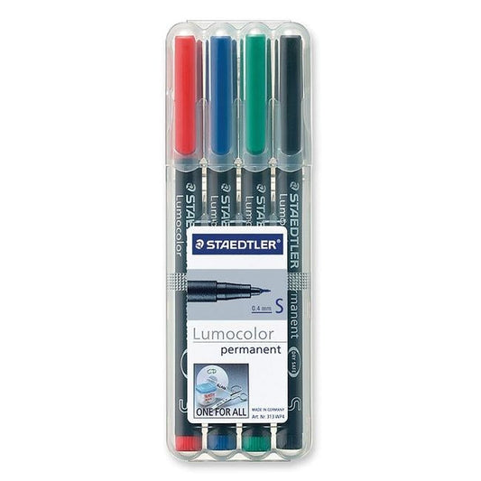 Staedtler Lumocolor Assorted Permanent Pens Pack 4's - ONE CLICK SUPPLIES