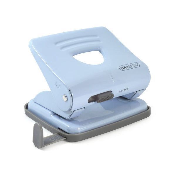 Rapesco 1359 2-Hole Metal Punch- 25 Sheet Capacity - Powder Blue - ONE CLICK SUPPLIES