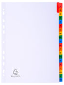 Exacompta Index A-Z A4 160gsm Card White with Coloured Mylar Tabs - 1111E - ONE CLICK SUPPLIES