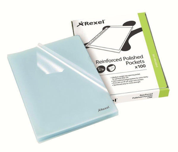 Rexel Cut Flush Folder Polypropylene A4 85 Micron Clear (Pack 100) - 12215 - ONE CLICK SUPPLIES