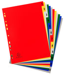 Exacompta Index 1-12 A4 120 Micron Polypropylene Bright Assorted Colours - 1512E - ONE CLICK SUPPLIES