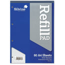 Silvine Refill Pad Headbound Perforated Punched Quadrille Squared 5mm 75gsm A4 Ref A4RPX [Pack 6] - ONE CLICK SUPPLIES