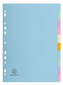 Exacompta Forever Recycled Divider 10 Part A4 170gsm Card Assorted Colours - 1610E - ONE CLICK SUPPLIES