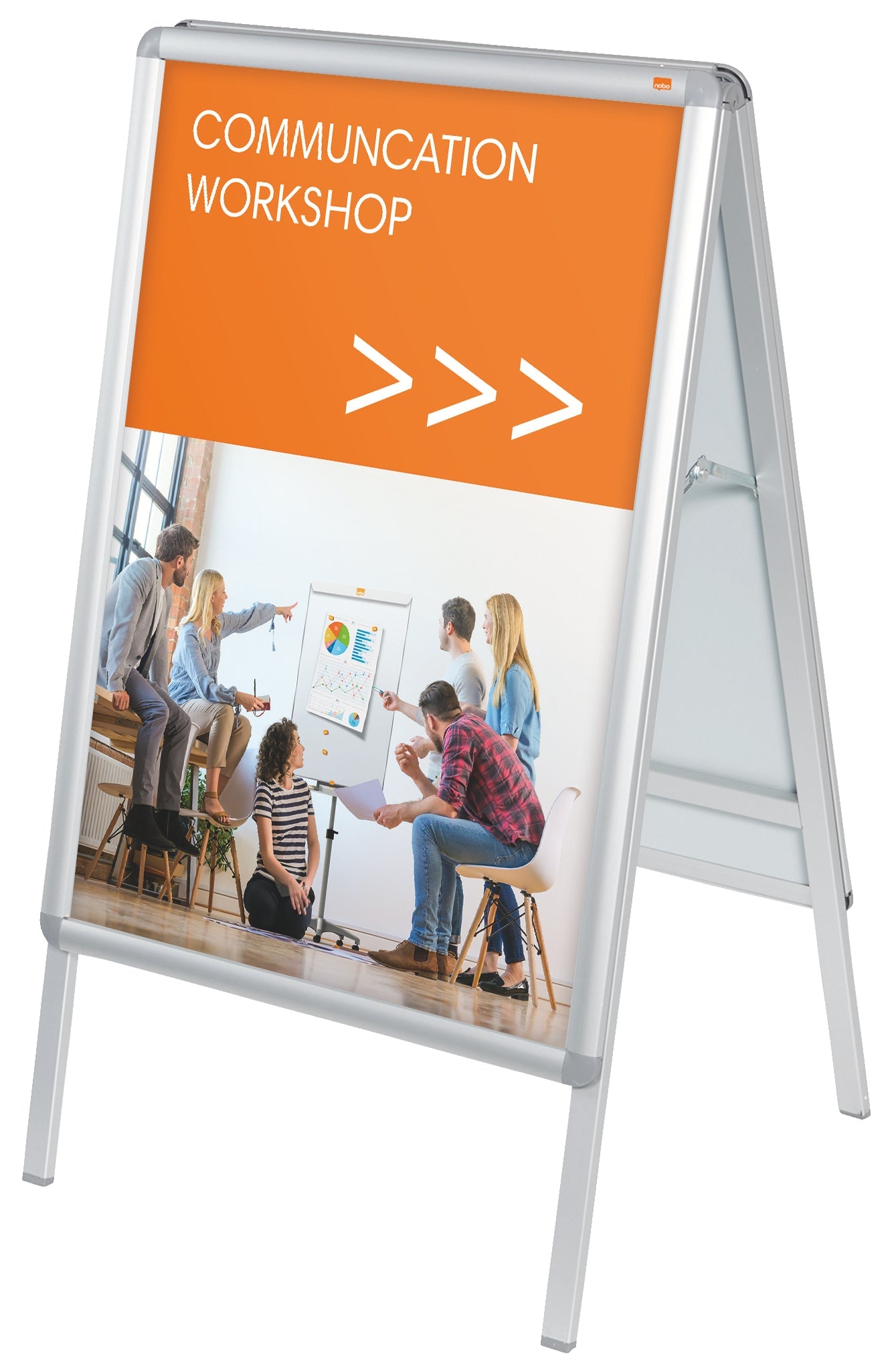 Nobo A Board Snap Frame Poster Display A1 Aluminium Frame Plastic Front Silver 1902206 - ONE CLICK SUPPLIES