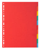 Exacompta Forever Recycled Divider 10 Part A4 220gsm Card Vivid Assorted Colours - 2010E - ONE CLICK SUPPLIES