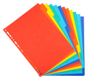 Exacompta Forever Recycled Divider 12 Part A4 220gsm Card Vivid Assorted Colours - 2012E - ONE CLICK SUPPLIES