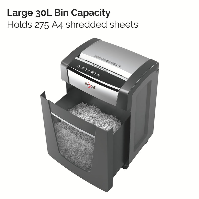 Rexel Momentum X420 Cross Cut Shredder 30 Litre 20 Sheet Black 2104578 - ONE CLICK SUPPLIES