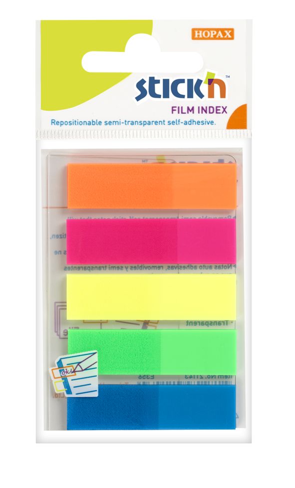 ValueX Index Flags Repositionable 12x45mm 5x25 Flags Neon Assorted Colours (Pack 125) 21050 - ONE CLICK SUPPLIES