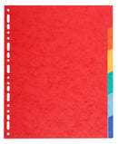 Exacompta Forever Recycled Divider 6 Part A4 Extra Wide 220gsm Card Vivid Assorted Colours - 2106E - ONE CLICK SUPPLIES