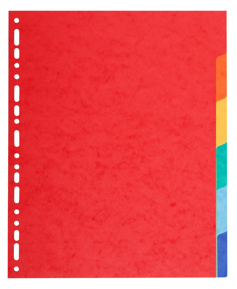 Exacompta Forever Recycled Divider 6 Part A4 Extra Wide 220gsm Card Vivid Assorted Colours - 2106E - ONE CLICK SUPPLIES