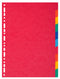 Exacompta Forever Recycled Divider 10 Part A4 Extra Wide 220gsm Card Vivid Assorted Colours - 2110E - ONE CLICK SUPPLIES