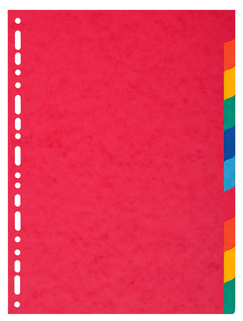 Exacompta Forever Recycled Divider 10 Part A4 Extra Wide 220gsm Card Vivid Assorted Colours - 2110E - ONE CLICK SUPPLIES