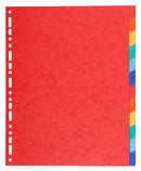 Exacompta Forever Recycled Divider 12 Part A4 Extra Wide 220gsm Card Vivid Assorted Colours - 2112E - ONE CLICK SUPPLIES