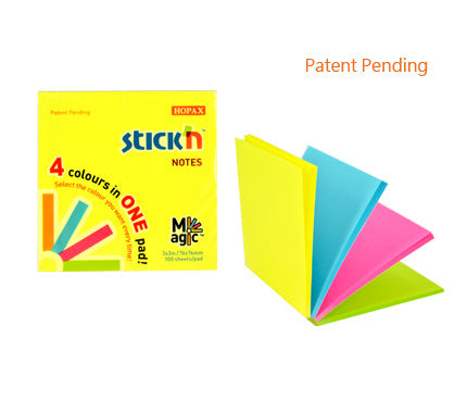 Stickn Magic Sticky Notes 76x76mm 100 Sheets Neon Colours (Pack 12) 21571 - ONE CLICK SUPPLIES