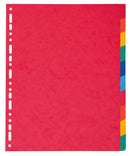 Exacompta Divider 10 Part A4 Extra Wide 225gsm Pressboard Assorted Colours - 2410E - ONE CLICK SUPPLIES