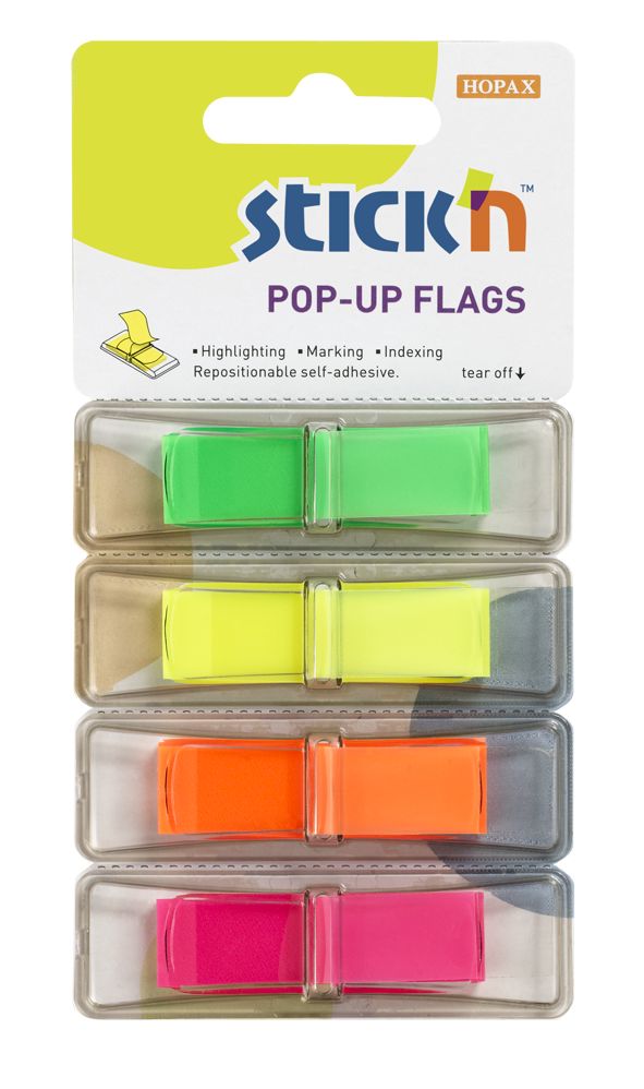 ValueX Index Flags Repositionable 12x45mm 4x40 Tabs Neon Assorted Colours (Pack 160) 26017 - ONE CLICK SUPPLIES