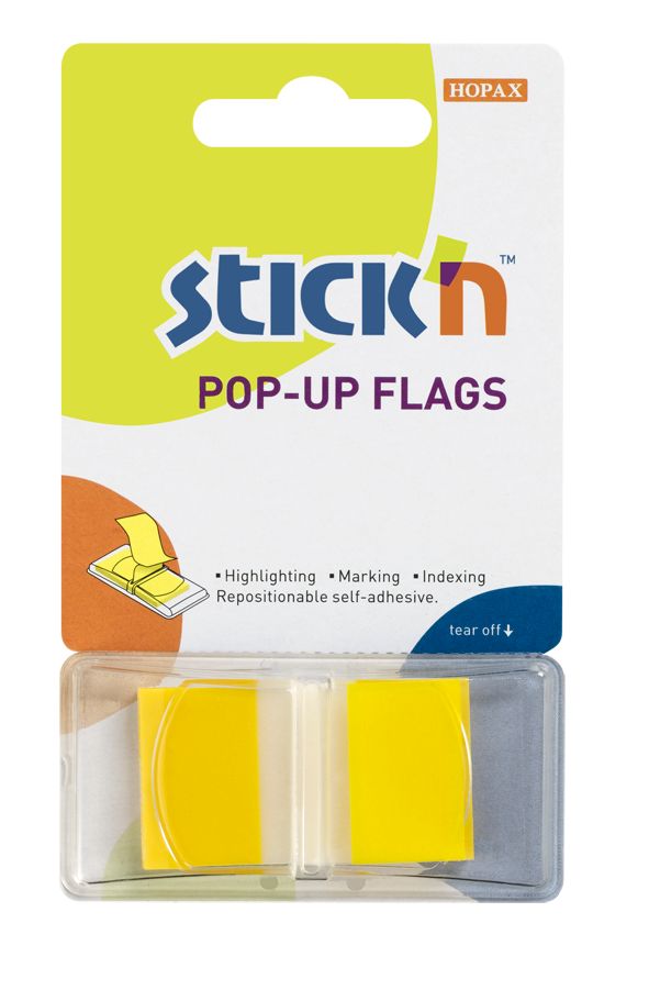 ValueX Index Flags Repositionable 25x45mm Yellow (Pack 50) 26022 - ONE CLICK SUPPLIES