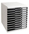 Exacompta Multidrawer System 10 x 26mm Drawers Light Grey/Black 350x288x320mm 302014D - ONE CLICK SUPPLIES