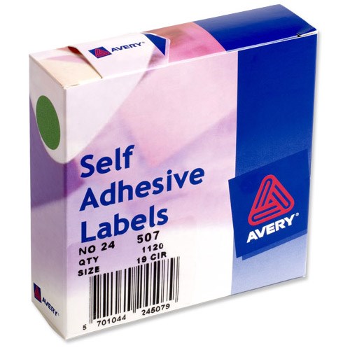 Avery Dispenser for 19mm Diameter Labels / Green / 24-507 / 1120 Labels - ONE CLICK SUPPLIES