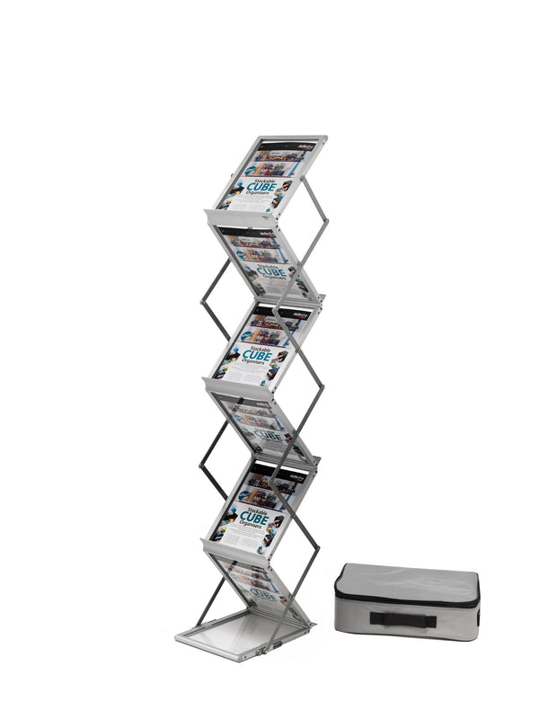 Deflecto Literature Display Floor Standing Folding 6 Shelves A4 Portrait 36100 - ONE CLICK SUPPLIES