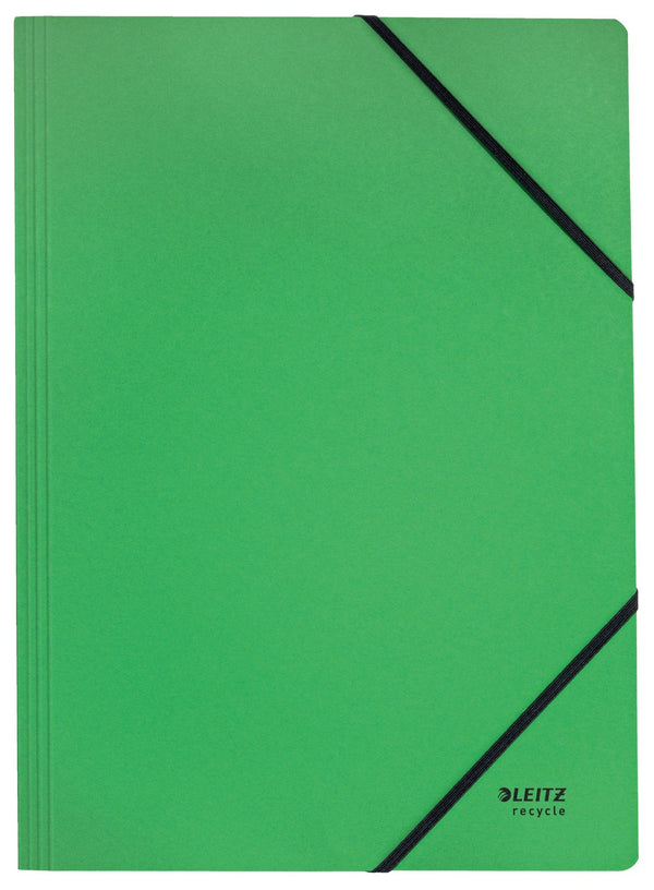 Leitz Recycle Card Folder With Elastic Band Closure A4 Green 39080055 - ONE CLICK SUPPLIES