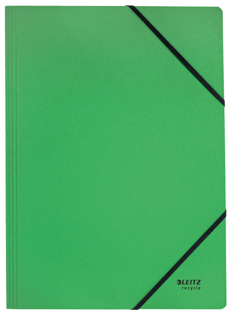 Leitz Recycle Card Folder With Elastic Band Closure A4 Green 39080055 - ONE CLICK SUPPLIES