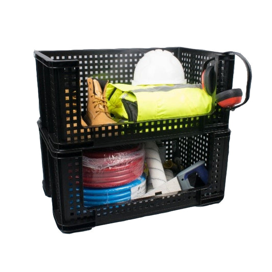 Really Useful Black Open Front Storage Crate 64 Litre - ONE CLICK SUPPLIES