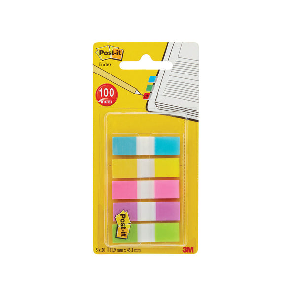 Post-it Portable Small Index 12mm Assorted (Pack of 100) 683-5CBINDEX - ONE CLICK SUPPLIES